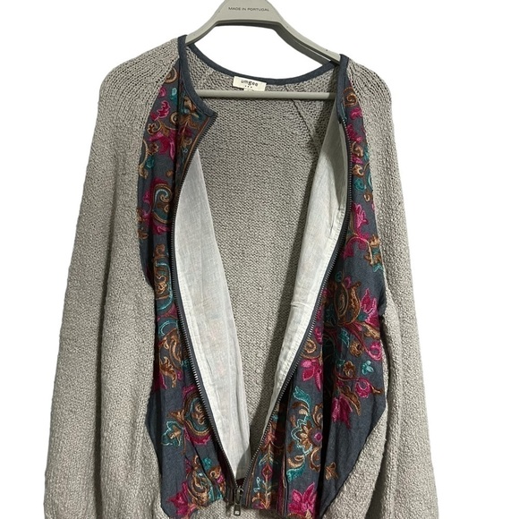 Umgee boho jacket embroidered zip up jacket knit - Picture 5 of 16
